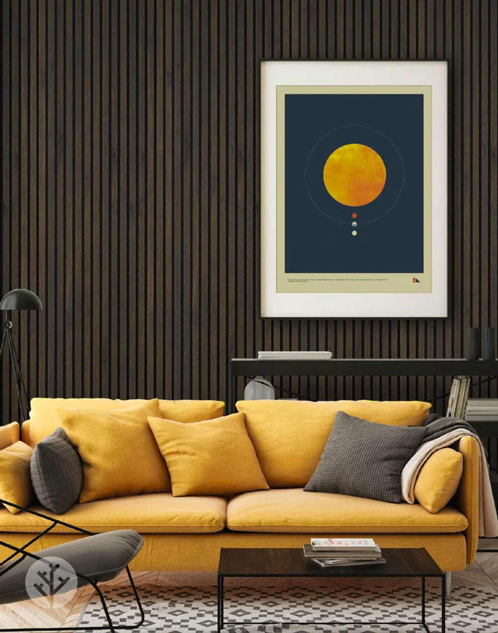 Акустическая панель РП 35 мм Темный грецкий орех (комплект из двух штук), 278x60 см