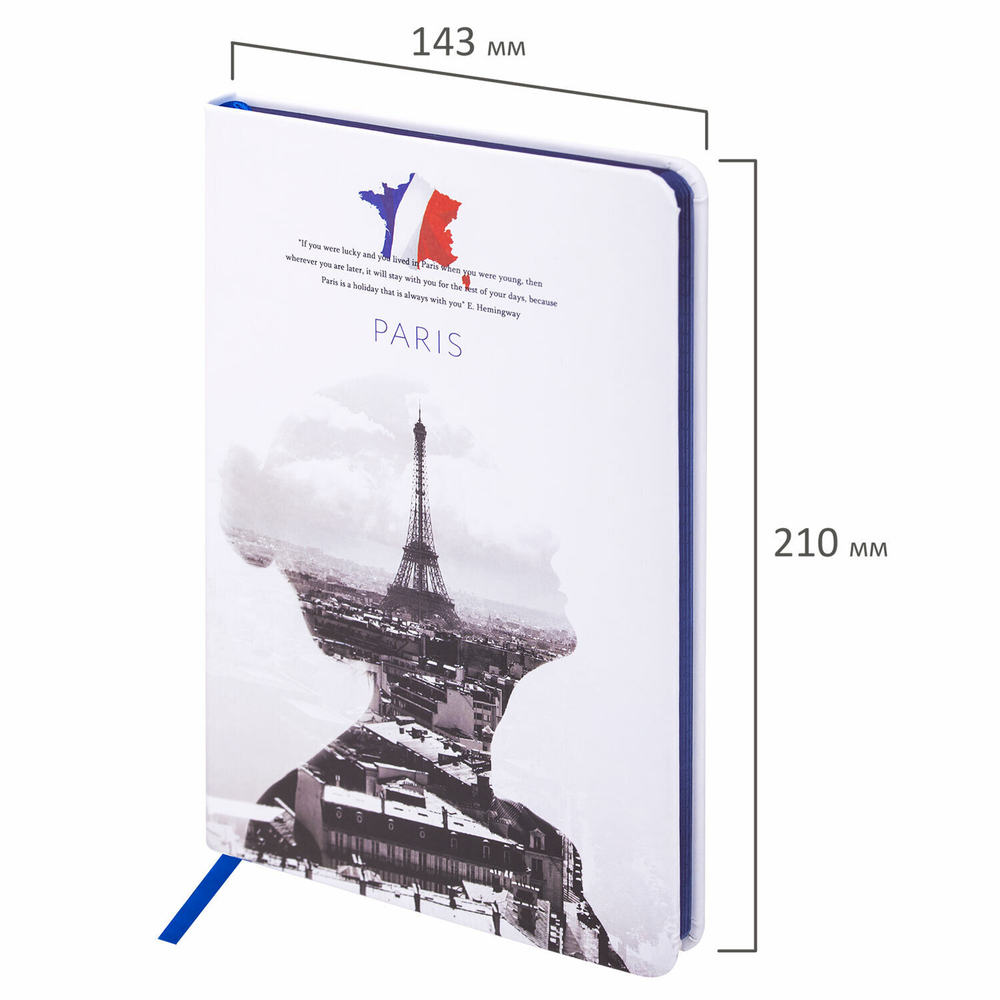 Блокнот А5 (143x210 мм) BRAUBERG VISTA "Paris" под кожу твердый 80 л. (2 штуки в упаковке)
