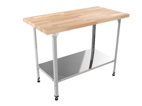 Стол кондитерский "Профи" СКПП, сплошная полка, бук, 1500х600х860 мм, без борта