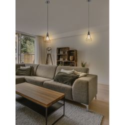 Светильник подвесной (подвес) ЭРА PL10 BK металл, E27, max 60W, высота плафона 200мм, подвеса 800мм, черный | Подвесы в стиле LOFT