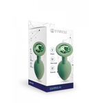 Анальная пробка с зеленым кристаллом Gamma, цвет салатовый (CORE) (M)