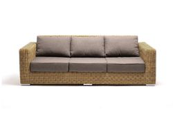 "Боно" диван из искусственного ротанга трехместный, цвет соломенный