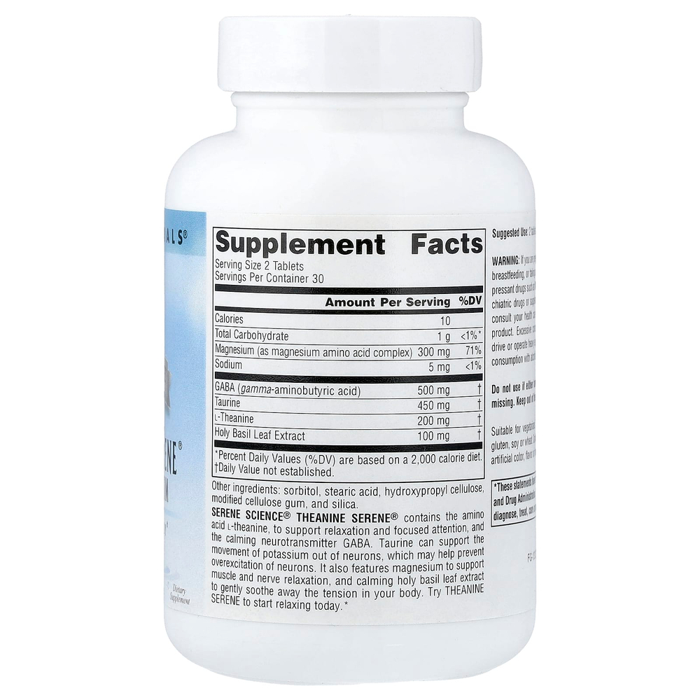 Source Naturals, Serene Science®, Theanine Serene® с магнием, 60 таблеток