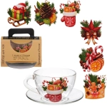 Чайная пара 200мл «Зимняя фантазия» 6 видов в чемоданчике