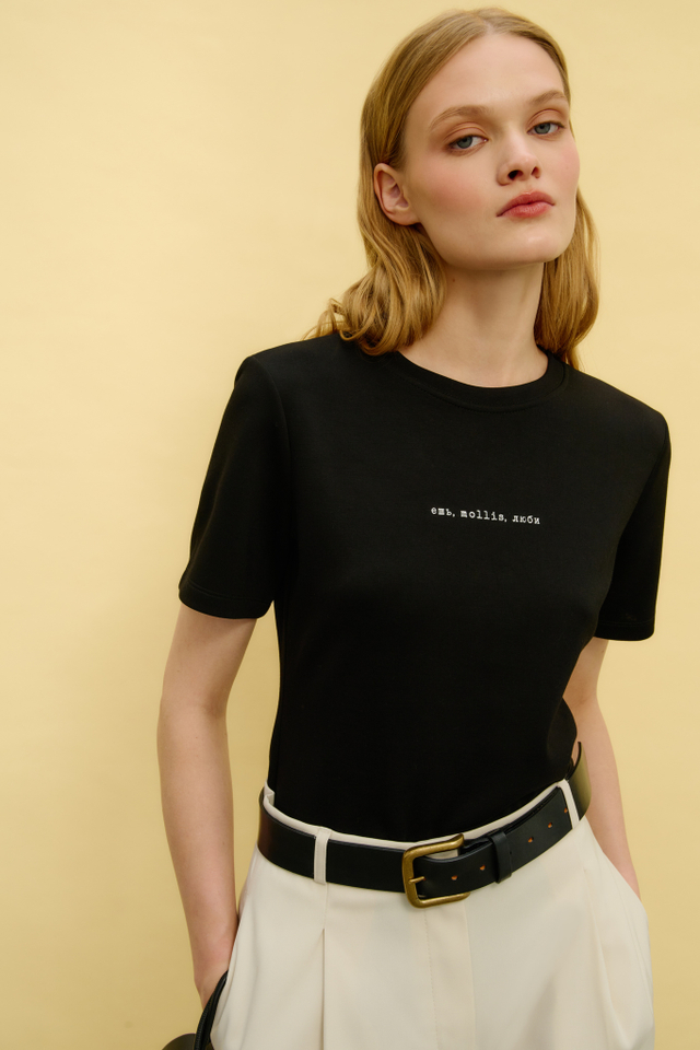 Футболка с принтом "ешь, mollis, люби"