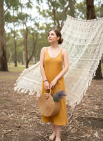 Платье Комбинация цвета горчицы