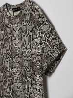 Футболка для девочки оверсайз, принт питон