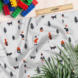 Ткань шифон зимняя сказка