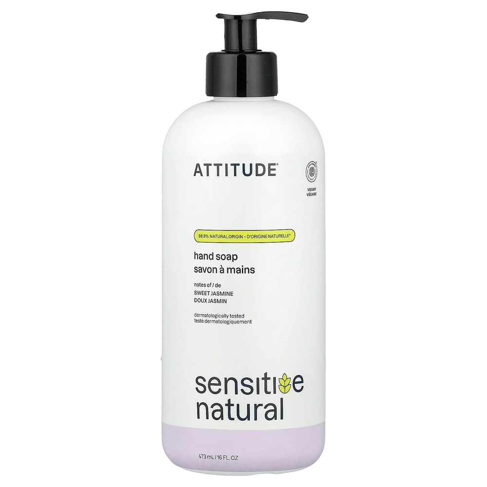 ATTITUDE, Sensitive Natural, мыло для рук, сладкий жасмин, 473 мл (16 жидк. унций)