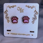 Серьги с ювелирной смолой Лапки