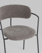 Стул Дженни букле темно-серый каркас антрацитово-серый муар