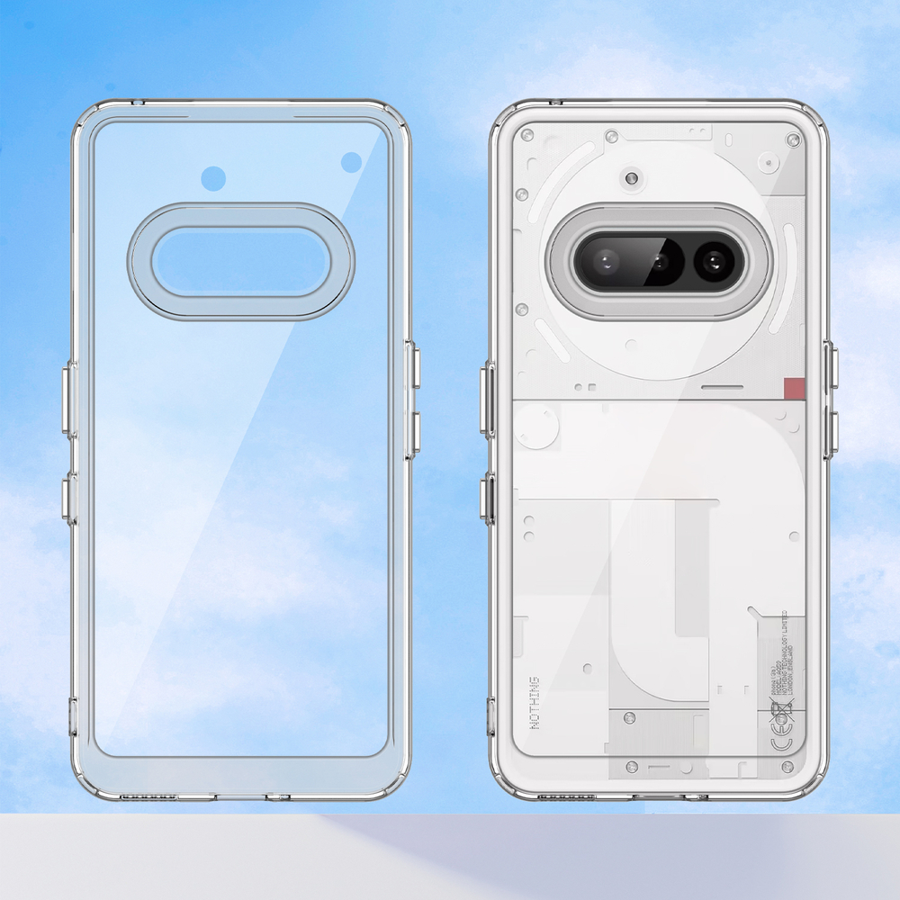 Двухкомпонентный прозрачный чехол для Nothing Phone 3a, боковые рамки мягкие прозрачные