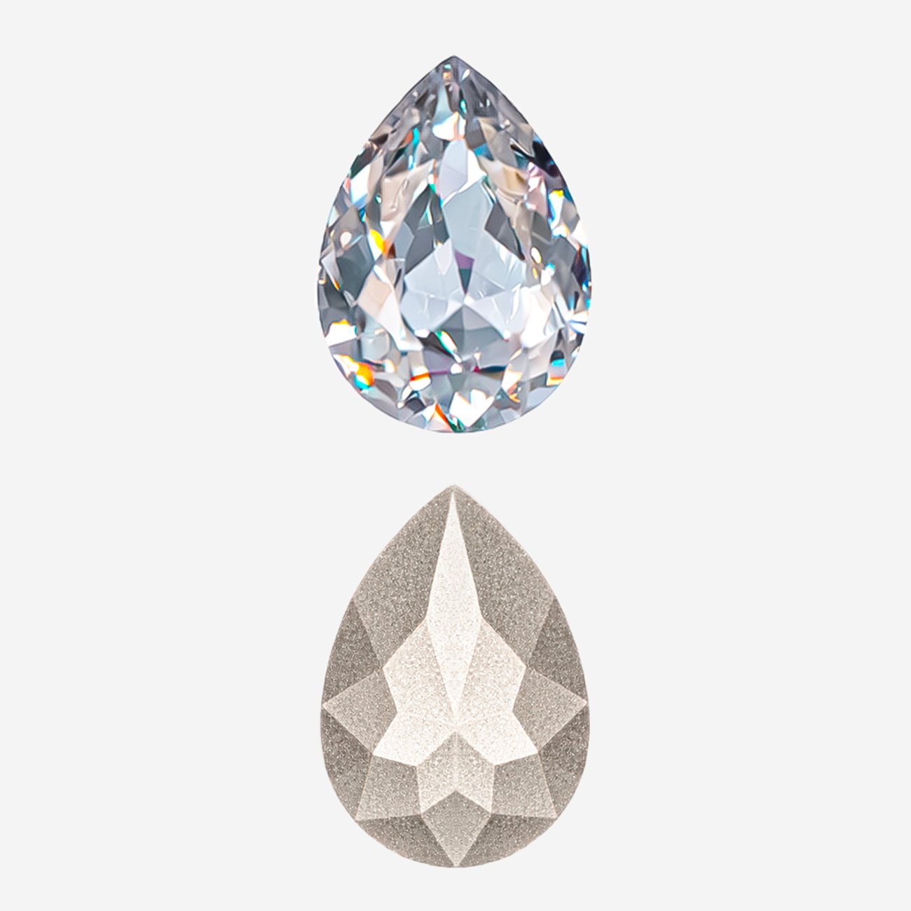 Кристалл Капля (Drop), оттенок "Серебристый оттенок"/"Silver Shade", 14*10мм