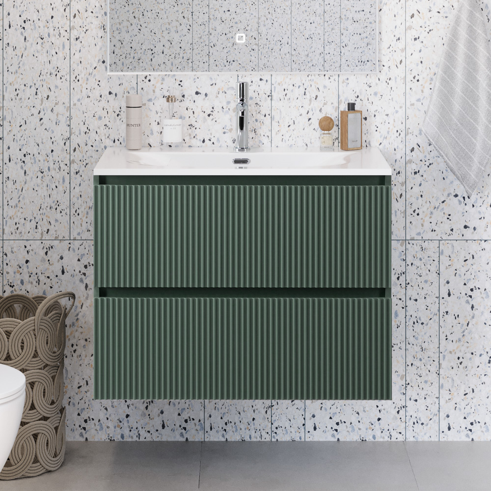 Тумба с раковиной подвесная BelBagno UNO-MINI-700-2C-SO-VO Еловый матовый, раковина белая BB-8099-3-70