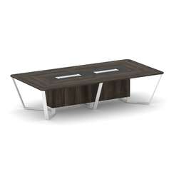 Steel Meet Стол переговорный прямоугольный KM-PR.B.SP-12 Дуб Мали/Графит Глянец/Металл Белый 3200*16