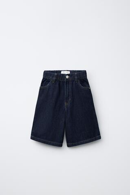 ZARA ДЖИНСОВЫЕ ШОРТЫ BAGGY, ИНДИГО