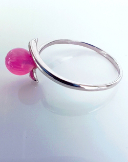 Кольцо "Эстерелла", серебро 925, родированное, с опалом и фианитом/Ф