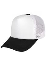 Бейсболка с сеткой белая с черным фото