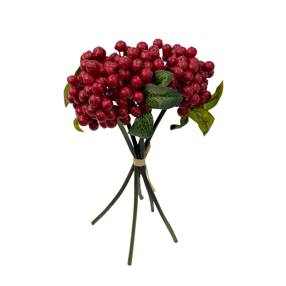 Ягоды красные, 5 веток, 30 см