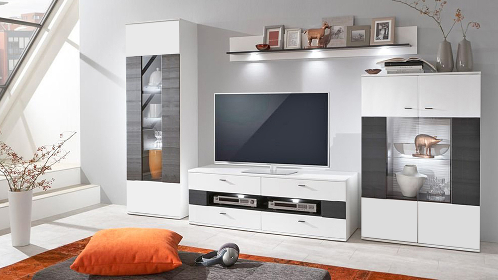 Гостиная Карла Белый Фасадный 0101 305*50*199 см, Белый   Фиеста