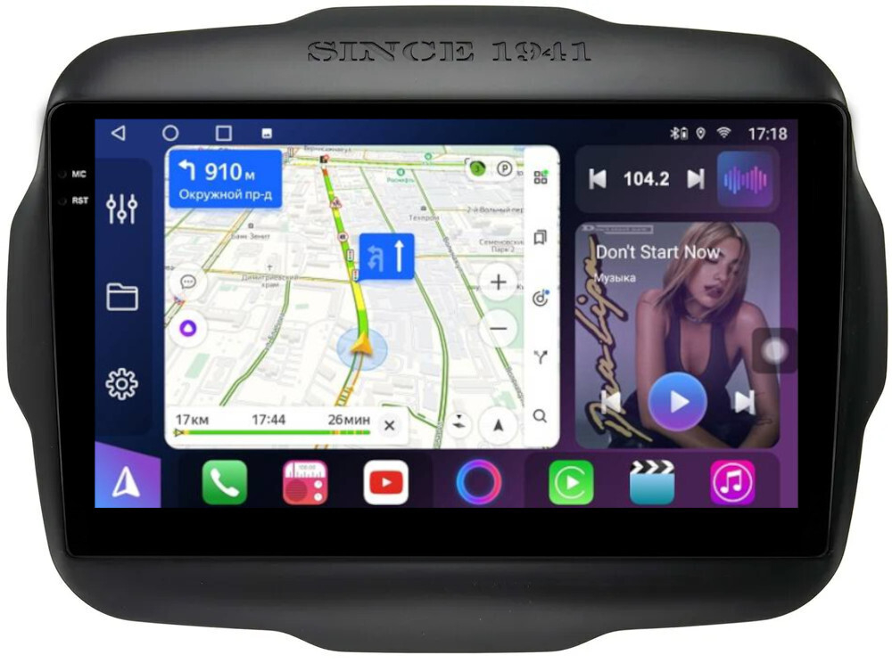 Магнитола для Jeep Renegade 2014-2021 - FarCar BM9-9596 монитор 9.5" QLED на Android 14, TS10, 4+32Гб, CarPlay, 4G SIM-слот