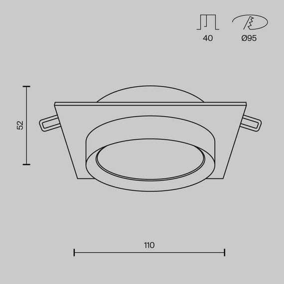 Встраиваемый светильник Maytoni Hoop DL086-GX53-SQ-WB