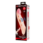 Телесная удлиняющая насадка с рельефом и вибрацией Brad - 21,3 см.