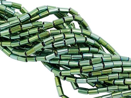 Нить гематитовых бусин "Трубочки" 3,8х6мм