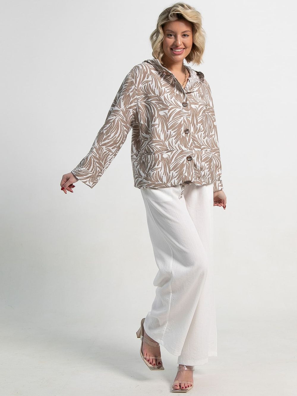 Пыльник Летний день (бело-коричневый) Б15152-8М LT Collection