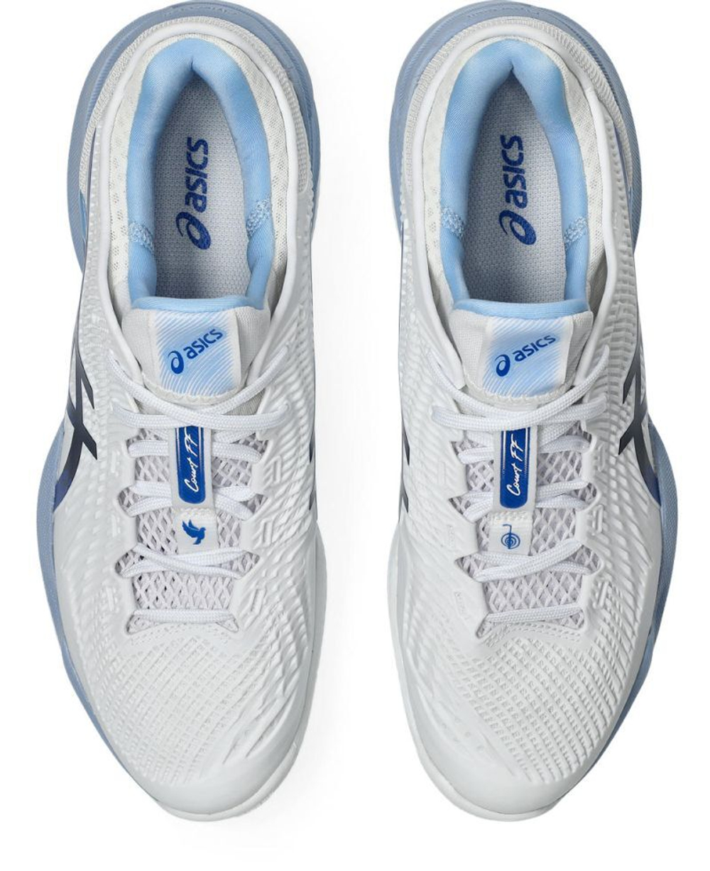 Мужские теннисные кроссовки Asics Court FF 3 Novak Clay - white/tuna blue