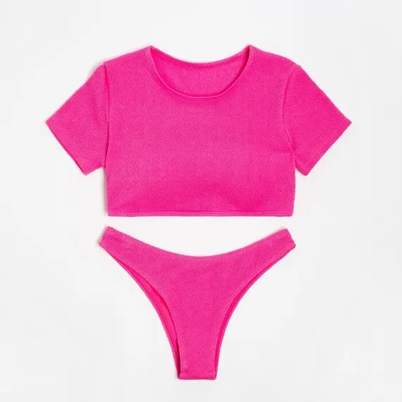 Купальник женский раздельный MINAKU с топом цвет розовый, размер 44