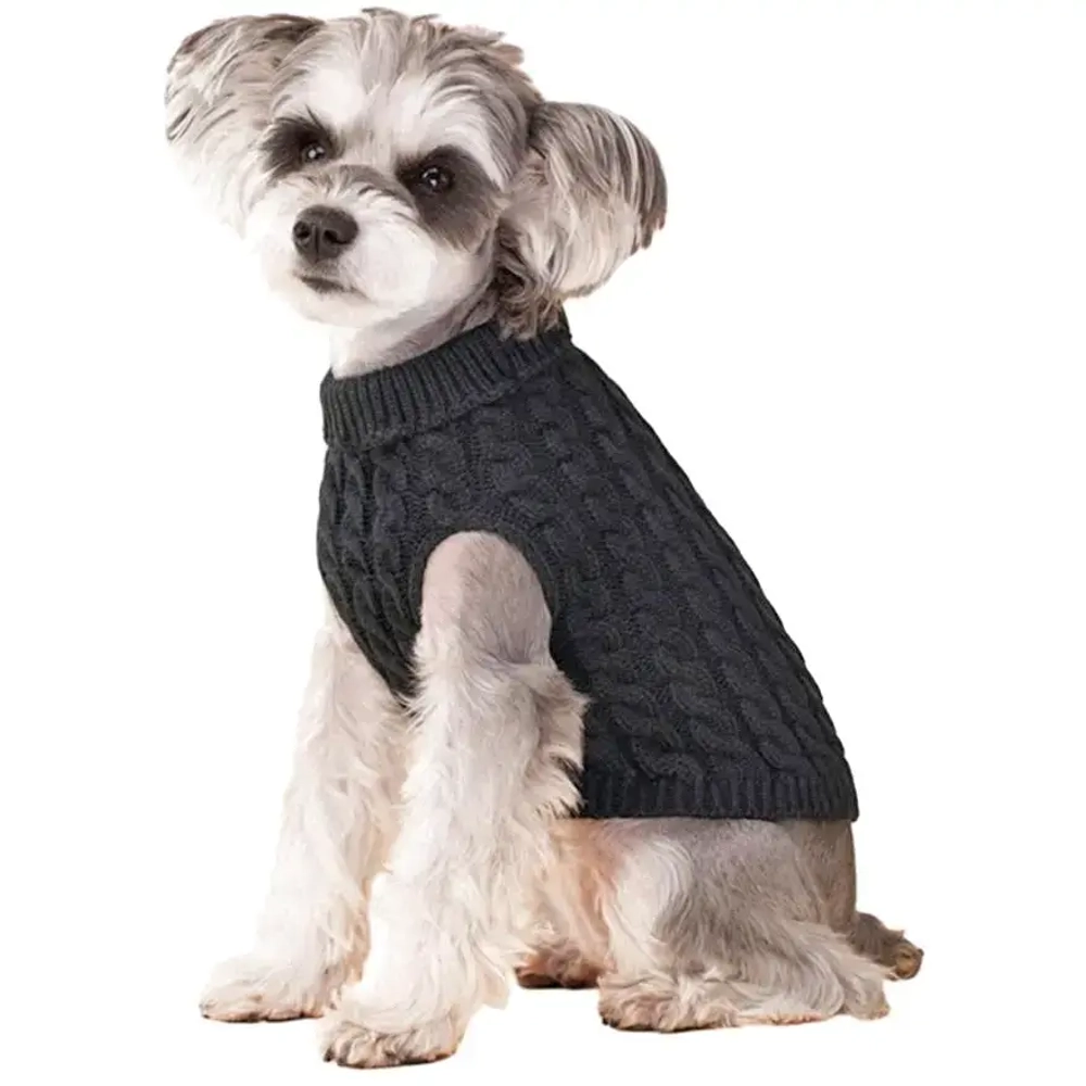 Кофта - свитер для мелких пород собак и кошек «BRO Style», косички, цвет черный, р L