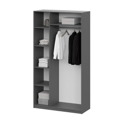 Шкаф распашной (5 полок + штанга) ШК 5 (1200), Графит