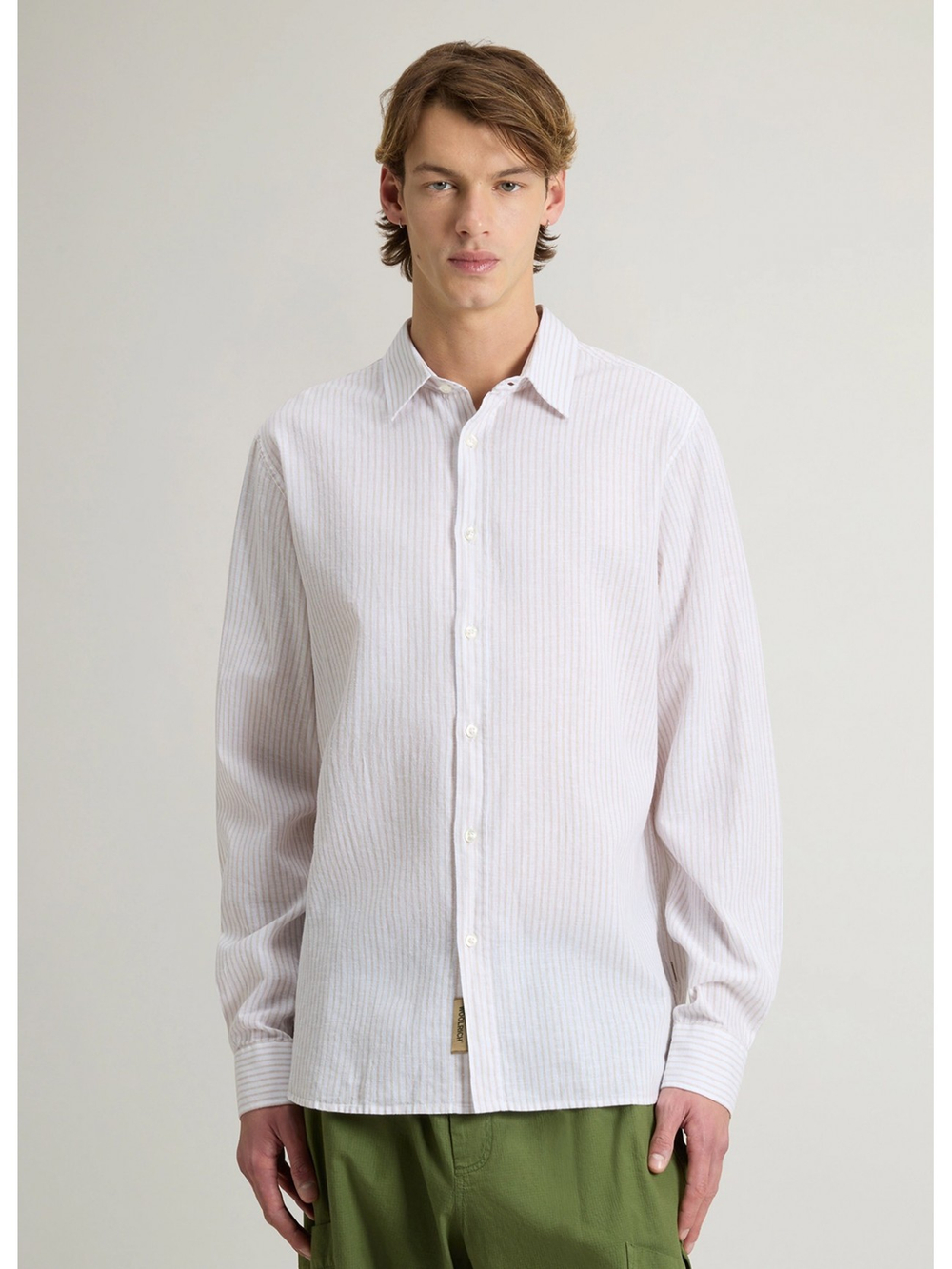 Рубашка мужская Coton Linen Shirt WOOLRICH