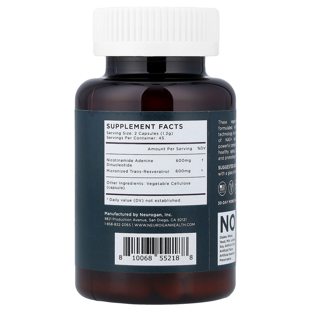 Neurogan Health, NAD и RSV, 90 веганских капсул, 54 г (1,9 унции)