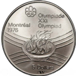 Canada 5 Dollars 1976 – Montreal Olympics 'Olympic Flame' Silver Coin