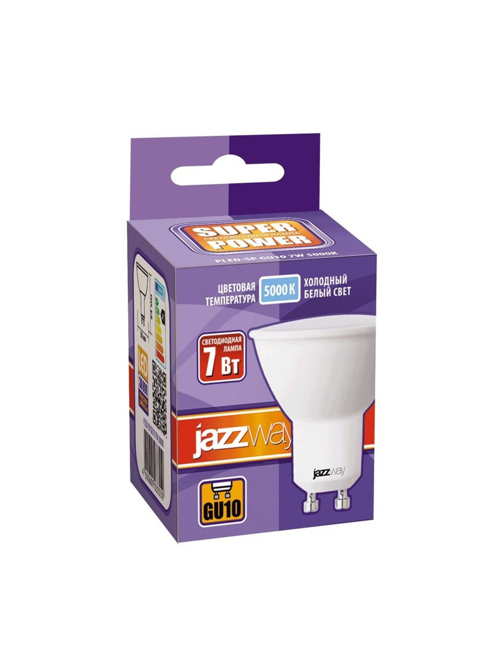 Лампа светодиодная PLED-SP 7Вт PAR16 5000К холод. бел. GU10 520лм 230В JazzWay 1033574