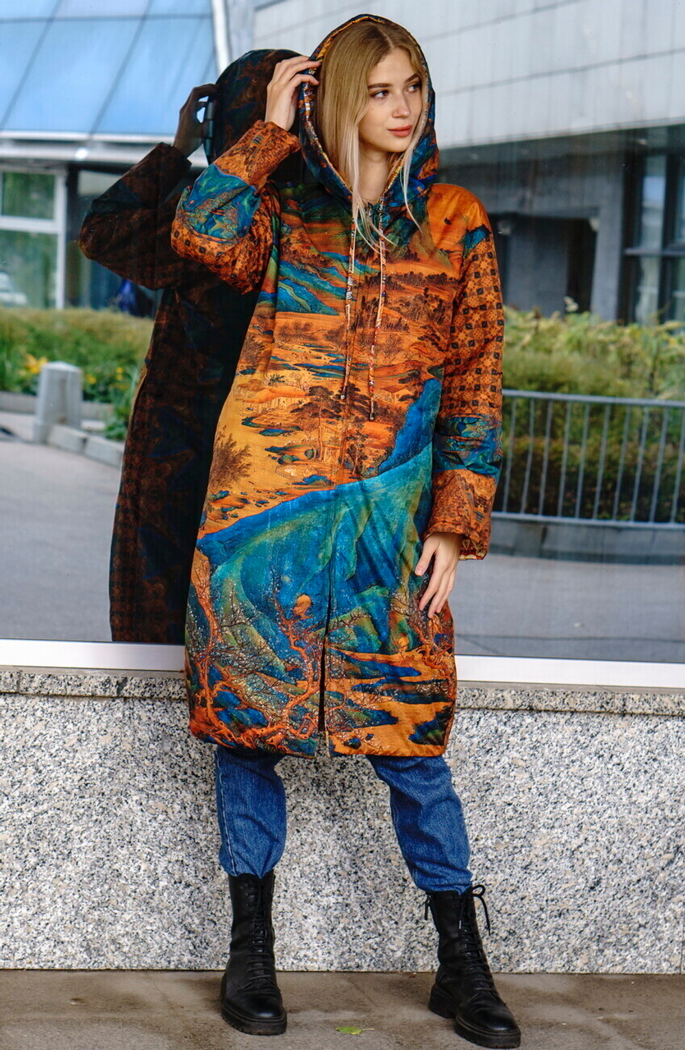 Двустороннее пальто-парка