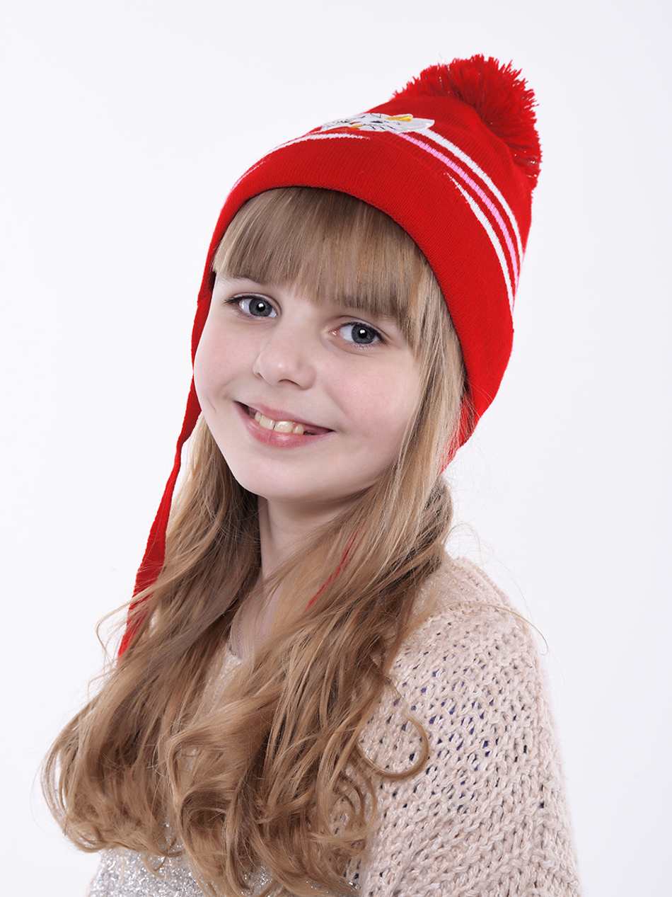 Шапка для девочки на иск. меху