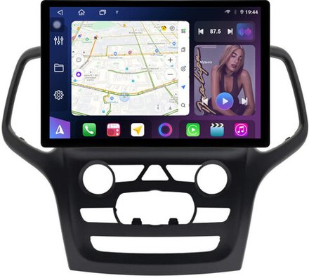 Магнитола для Jeep Grand Cherokee WK2 2013-2022 (ШГУ 5") - FarCar BX877 монитор 13" 2K QLED на Android 13, TS10, 6+128, CarPlay, 4G SIM-слот