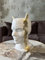 Кашпо Кошка Гипсовая голова Ваза скульптура горшок