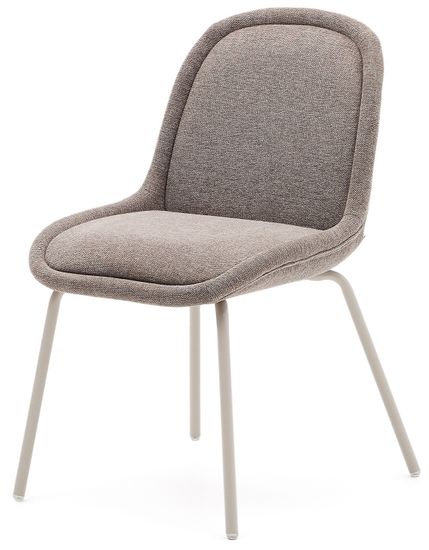 Стул Aimin из коричневой синели со стальными бежевыми ножками