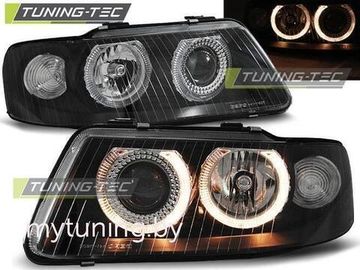 Передние фары angel eyes black для Audi A3 8L