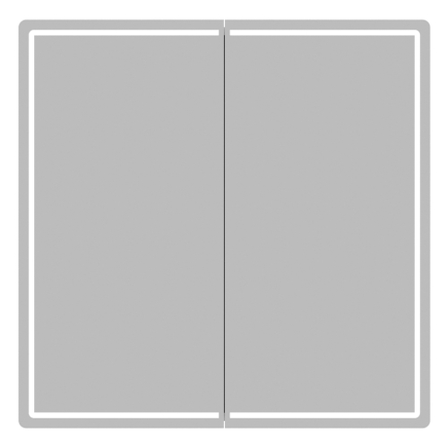 Зеркальный шкаф "ВЕКТОР" 800*800 (ШВ) универсальный, бесконтактный сенсор, светодиодная подсветка