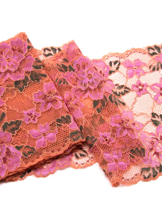 194 Кружево эластичное 19 см, Италия, весна, имбирь