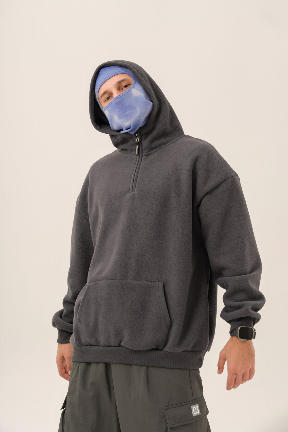 Худи KUL'TURA "HALF ZIP FLEECE 450 GR" Темно-серый