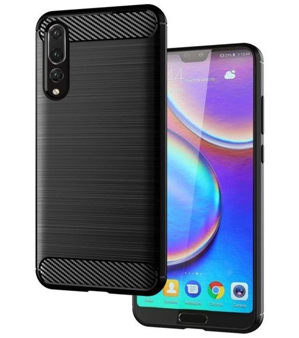 Чехол для Huawei P20 Pro цвет Black (черный), серия Carbon от Caseport