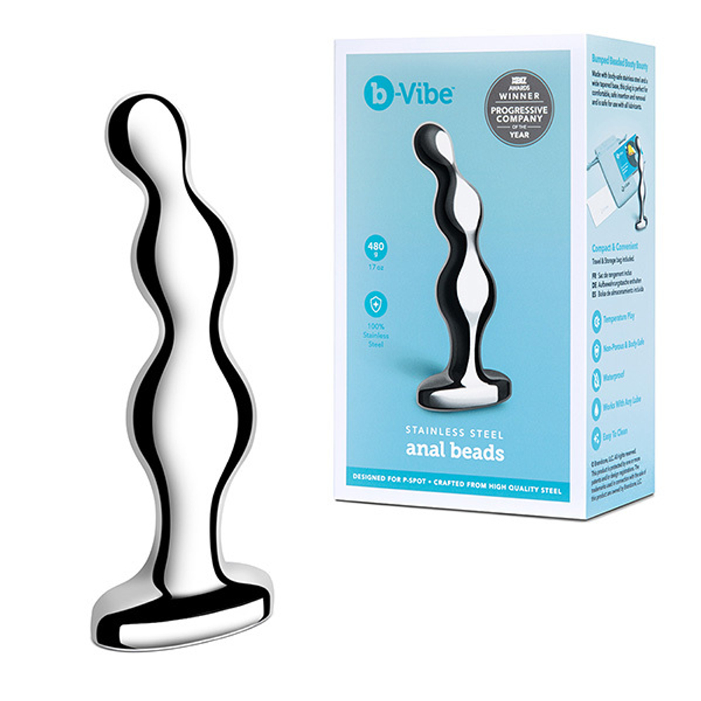 Анальный стальной фаллоимитатор для простаты 13см b-Vibe Stainless Steel Anal Beads BV-052