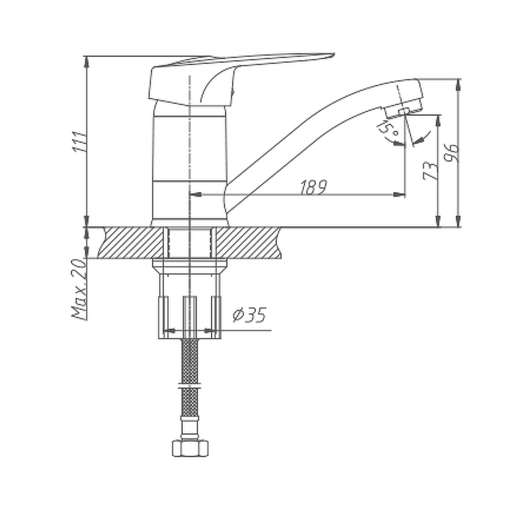 Смеситель для умывальника Haiba HB4504-2