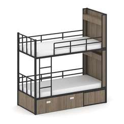 Overnight Кровать 2-х ярусная ON.K2-001 Вяз Благородный/Металл Черный 2080*950*2260